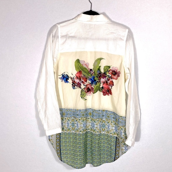 Soft Surroundings Button Down Blouse with detailed back size medium - Picture 1 of 14